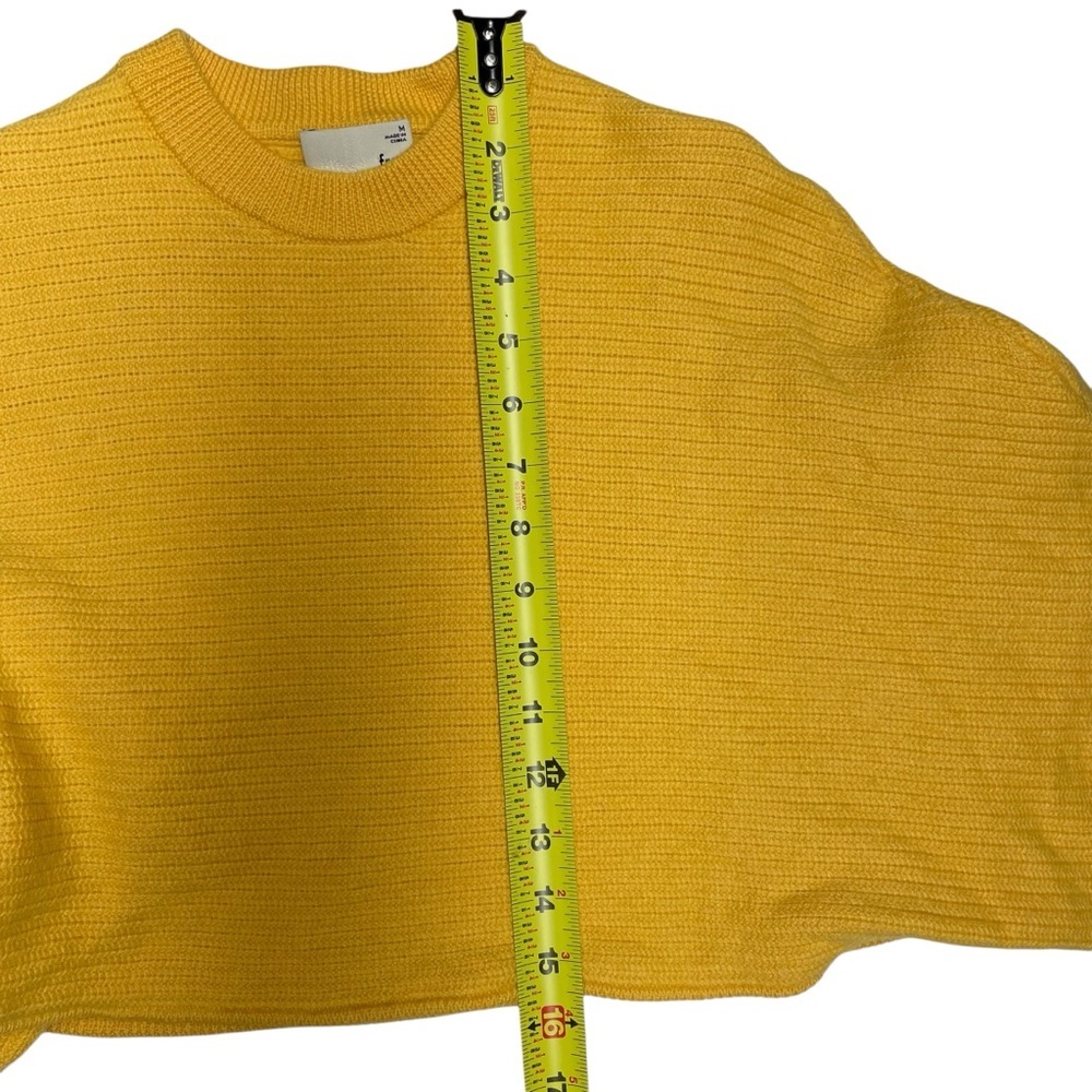 Aritzia Wilfred Free Lolan Cropped Sweater Wool Knit Butter Yellow Size M - Picture 11 of 11